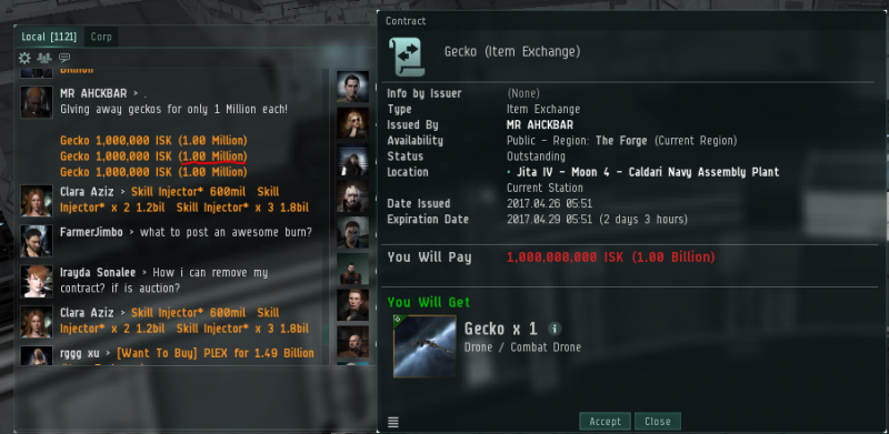 The “decimal-place” scam. The con artist advertises ships for the low price of 1 million in-game credits, but the transaction itself is for 1 billion. They’re hoping the mark greedily clicks through without noticing. Once the transaction is over, there’s nothing the victim can do.
